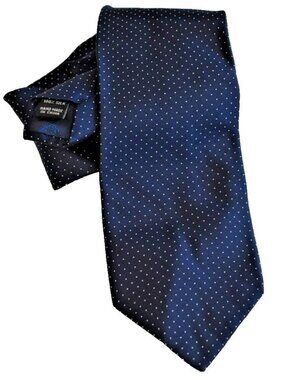 Jos A Bank Executive Collection Tie Mens Classic Blue Dot Silk Stain Resistant